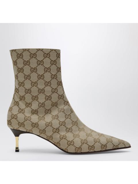 GUCCI Gucci Bombshell Ankle Boot In Gg Fabric Sand/Dark Brown Women