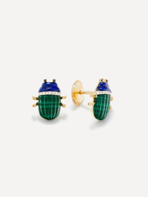 Yvonne Léon 9ct Gold Scarab Stud Earrings