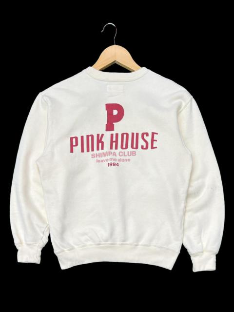 Other Designers Designer - VTG PINK HOUSE SPELLOUT EMBROIDERED LOGO CROPPED SWEATSHIRT