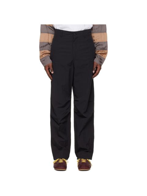 Dries Van Noten Black Taffeta Trousers
