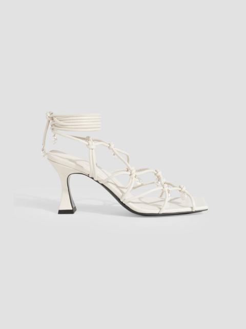 Altuzarra Faux pearl-embellished knotted leather sandals