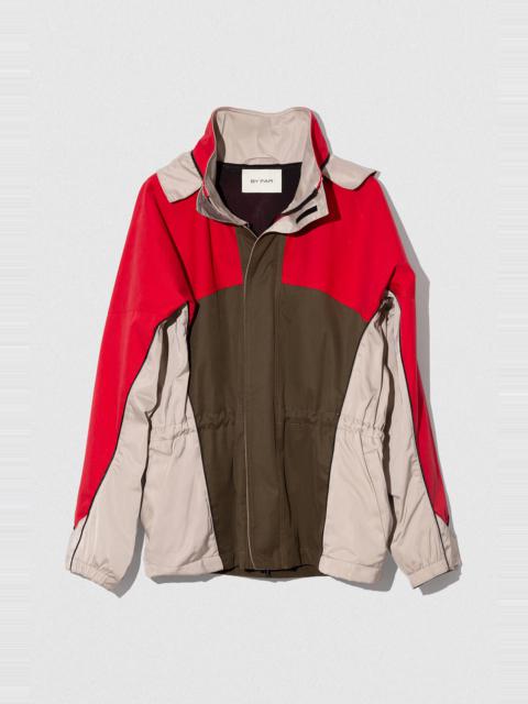 BY FAR YAKA JACKET KHAKI-RED WR COTTON AND NYLON