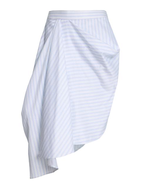 JW Anderson Asymmetric Draped Cotton Midi Skirt blue