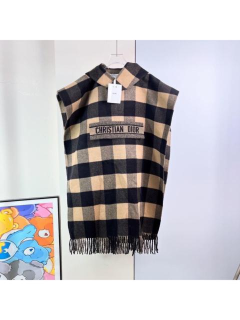 Dior Dior checked hooded cape top