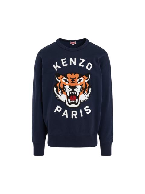 KENZO Lucky Tiger Oversized Sweatshirt in Midnight Blue