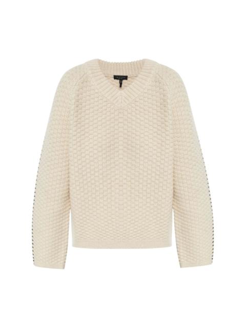 waffle-knit sweater