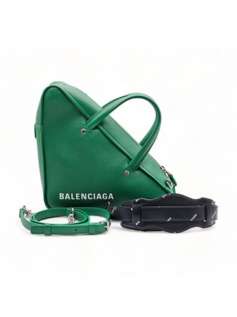 BALENCIAGA Balenciaga Triangle Leather Bag Green with 2 straps