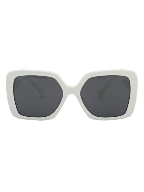Miu Miu Miu Miu Dark Gray Square Ladies Sunglasses MU 10YS 1425S0 56