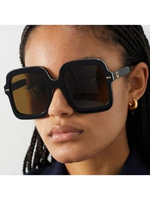 GUCCI NEW Gucci GG1241S 001 Black Brown Oversized Square Women Sunglasses