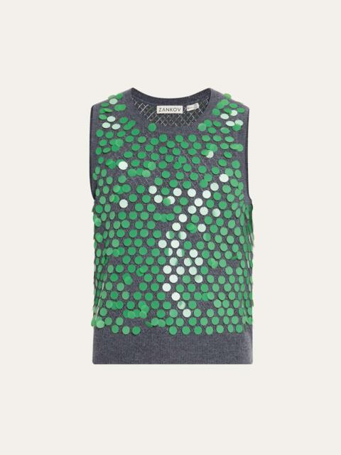 ZANKOV Men's Paillette Oliver Sweater Vest
