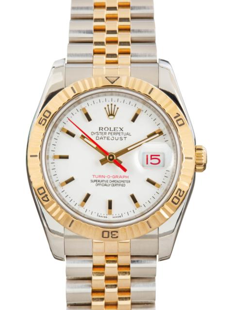 ROLEX Pre-Owned Rolex Datejust 36 Ref 116263 White Dial Thunderbird