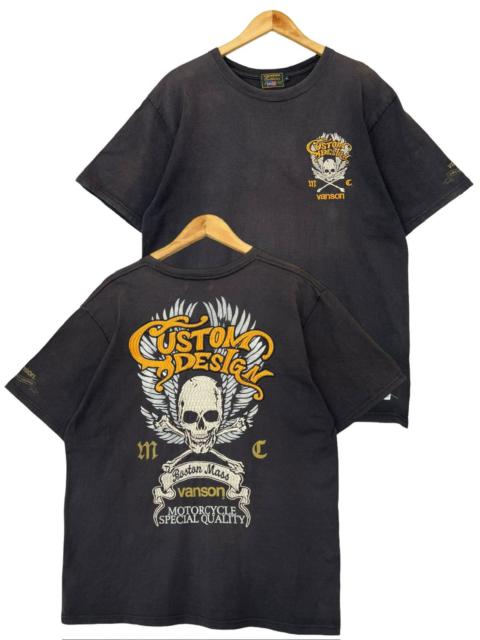 Vintage - Pick🔥 Vanson Racing Skull Embroidered Logo Backhit Tees