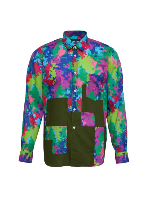 Comme des Garçons Homme Plus Camo Pattern Print Long Sleeve Shirt