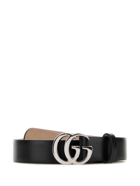 GUCCI Gucci Men Black Leather Marmont Belt