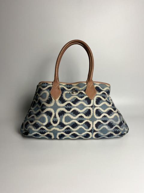 Other Designers Vintage Vivienne Westwood Squiggle in Blue Big Tote Bag