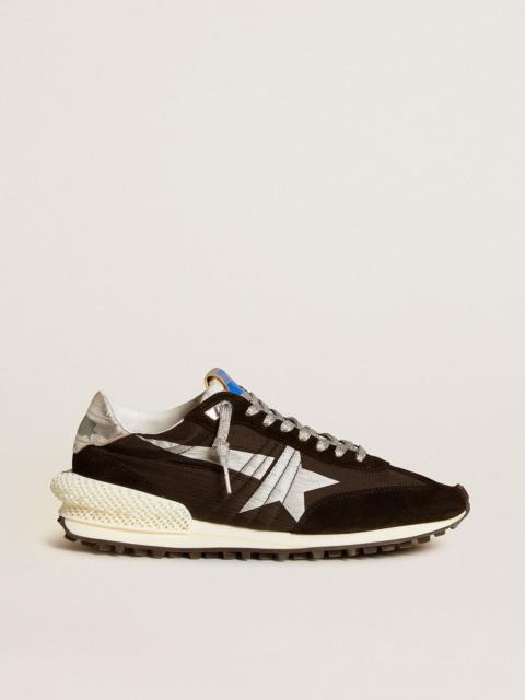Golden Goose Men’s Marathon with black ripstop nylon upper and silver star