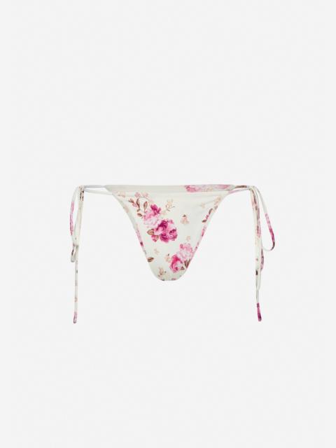 MAGDA BUTRYM String tie swim bottom in cream floral print