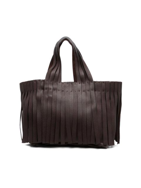 fringed tote bag