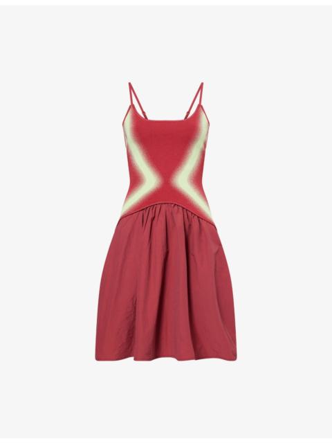 PH5 Naomi Mixed Shoulder-Straps Stretch-Woven Mini Dress