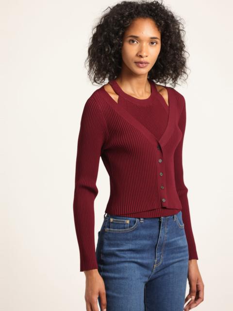 DEREK LAM 10 CROSBY LONNIE KNIT LAYERED CARDIGAN