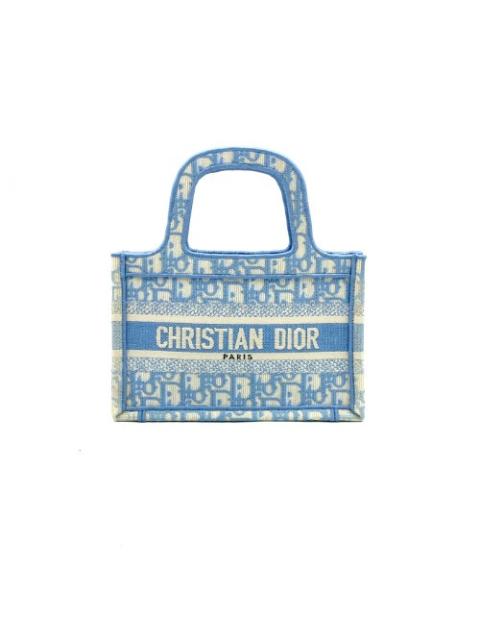 Other Designers Christian Dior 2022 Sky Blue Oblique Book Tote Bag Mini