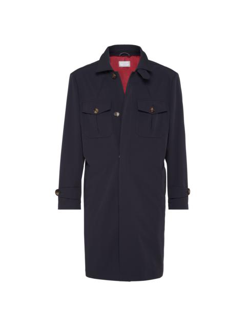 Brunello Cucinelli Brunello Cucinelli Redingote in Navy Blue at Nordstrom