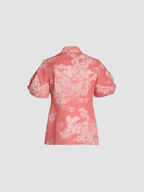 Erdem FLORAL PRINT COTTON SHORT SLEEVE SHIRT