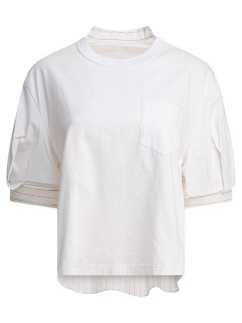 Sacai Spun Organza X Cotton Jersey T-shirt