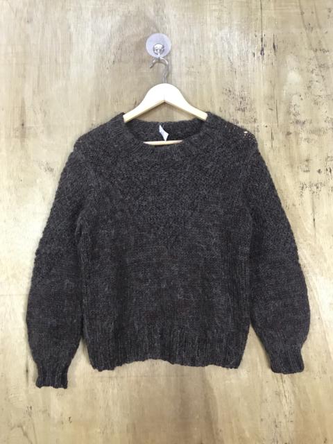Other Designers Coloured Cable Knit Sweater - Unbrand Mohair Dark Brown Crochet Knit Sweater