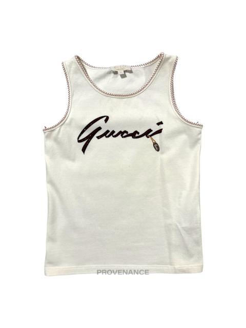 GUCCI Gucci Children Logo Tank Top - White Red Sequin