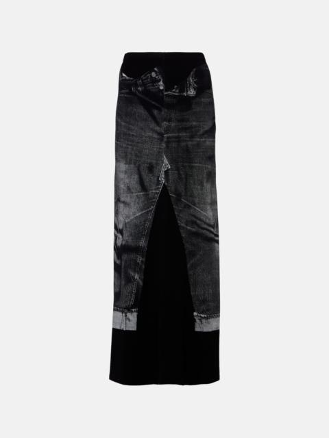 Jean Paul Gaultier Trompe l'œil jersey maxi skirt