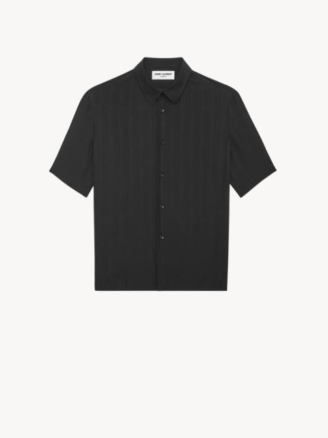 SAINT LAURENT shirt in matte and shiny cassandre striped silk
