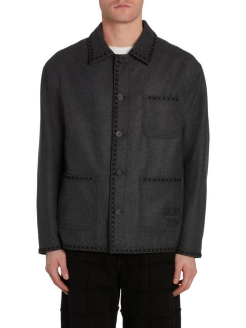 Golden Goose Journey Embroidered Virgin Wool Work Jacket