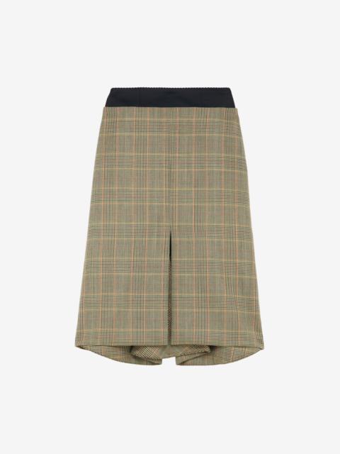 Alexander McQueen Country Check Kickback Skirt