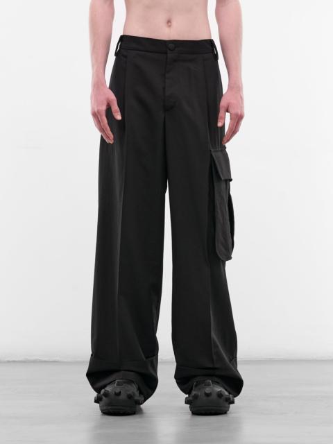 Walter Van Beirendonck Black Cargo Major Pants
