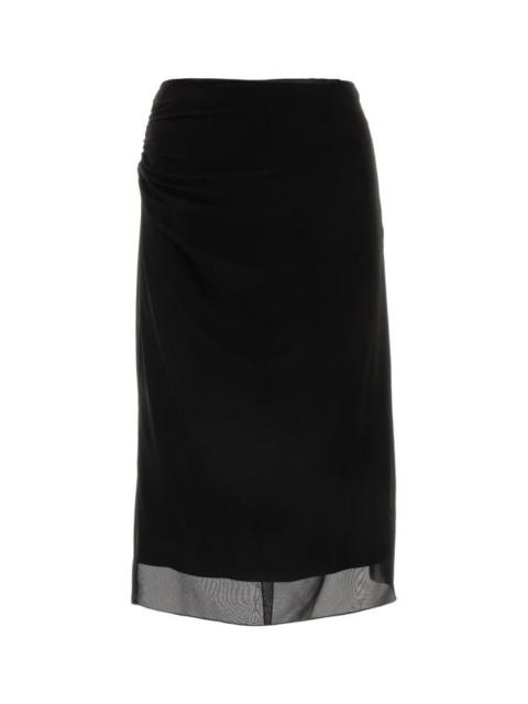 Prada Woman Black Georgette Skirt