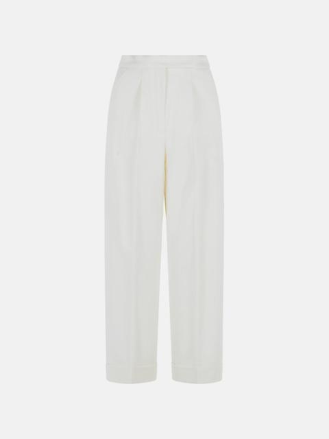 Max Mara 'RUGIADA' MILK WHITE VIRGIN WOOL PANTS