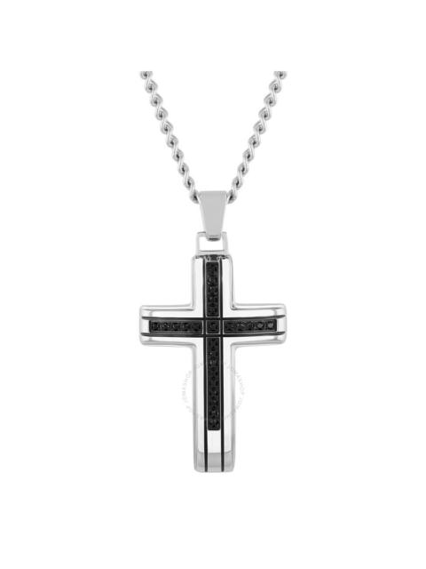 Other Designers Robert Alton 1/4CTW Black Diamond Stainless Steel with Black Finish Cross Pendant