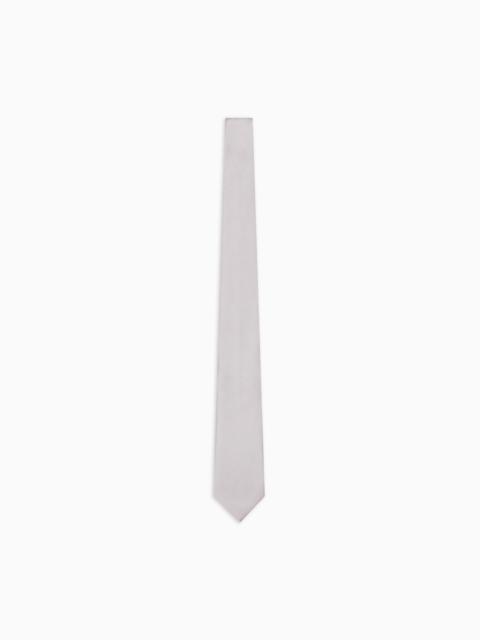 EMPORIO ARMANI Pure silk tie with jacquard micro-motif