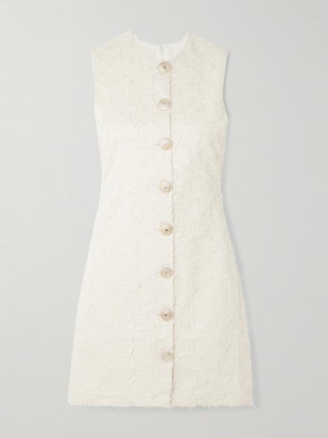 DESTREE Camille Frayed Organic Cotton-twill Mini Dress