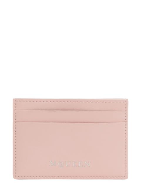 Alexander McQueen McQueen Foil Logo Card Holder in Rose/Silver at Nordstrom