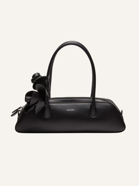 MAGDA BUTRYM Brigitte trapeze bag in black leather and silver