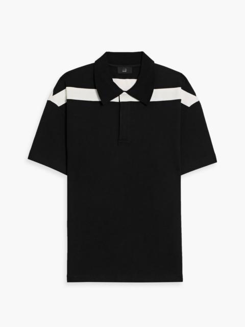 Other Designers Striped cotton-blend jersey polo shirt