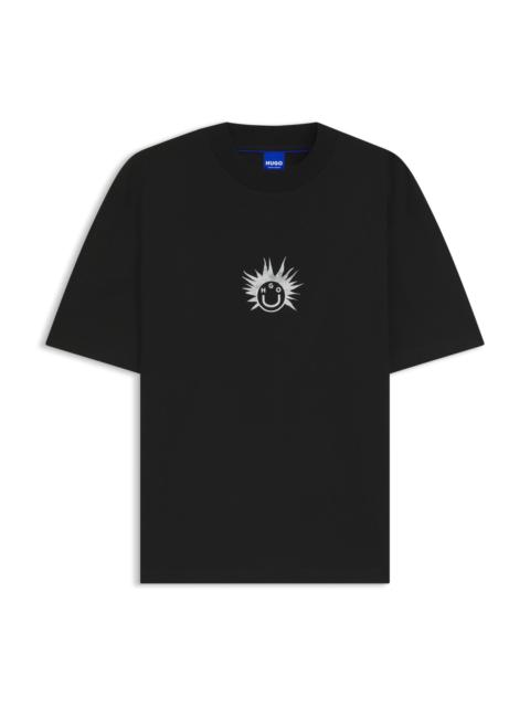 HUGO COTTON-JERSEY T-SHIRT WITH HAPPY HUGO ARTWORK