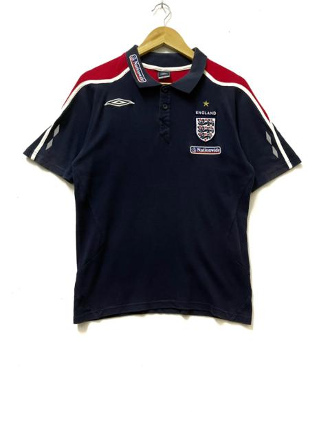 Other Designers Vintage - Vintage Umbro England Football Polo Shirt Navy