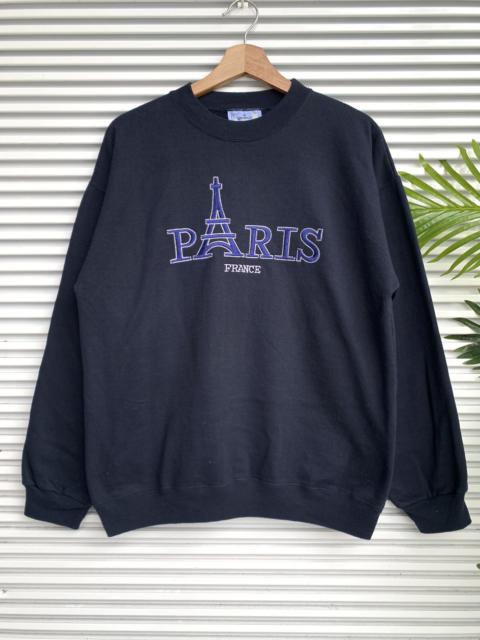 Other Designers Vintage - Vintage Paris France Embroidered Logo Crewneck Sweatshirt