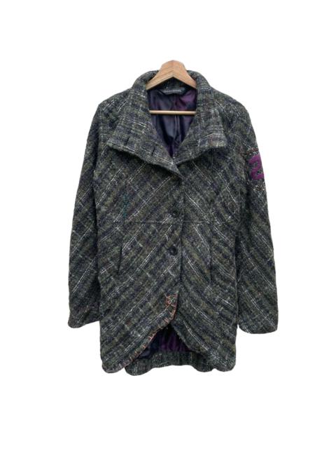 Other Designers Designer - 💥Desigual The Abrig Nunei Wool Coat Embroidered Cross Stitch