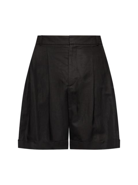 pleated tailored shorts