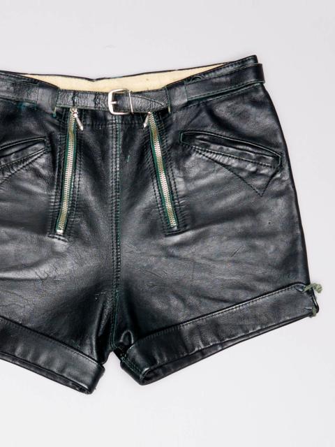 R13 LEATHER BIKER SHORT - BLACK -R13