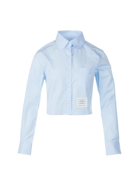 Thom Browne Classic Round Collar Cropped Shirt Women